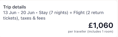 Total Price Per Person