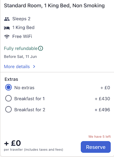 Room Type Included