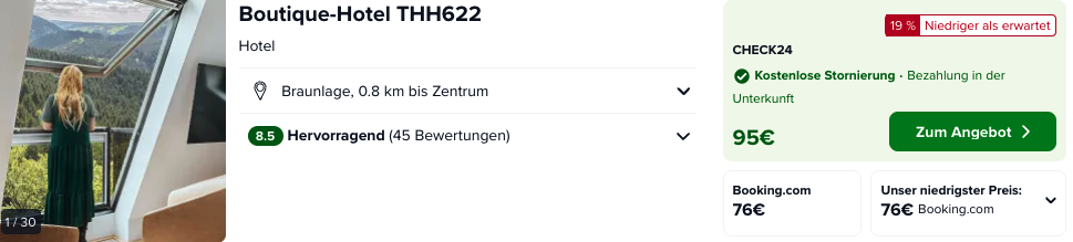 Günstigster Preis vom 07.06. auf 08.06.