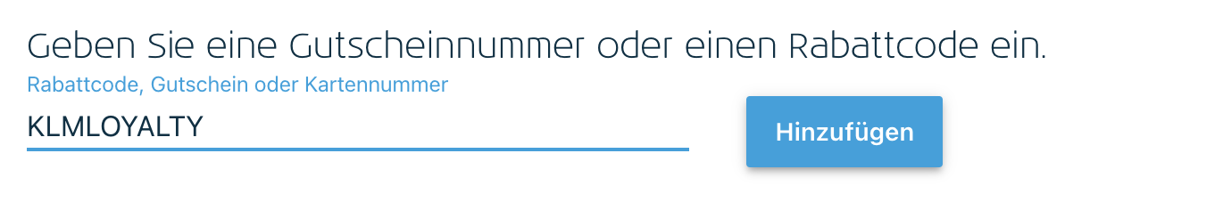Screenshot KLM Website