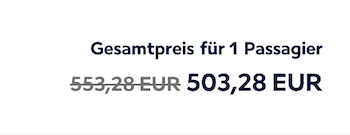 Screenshot KLM Website