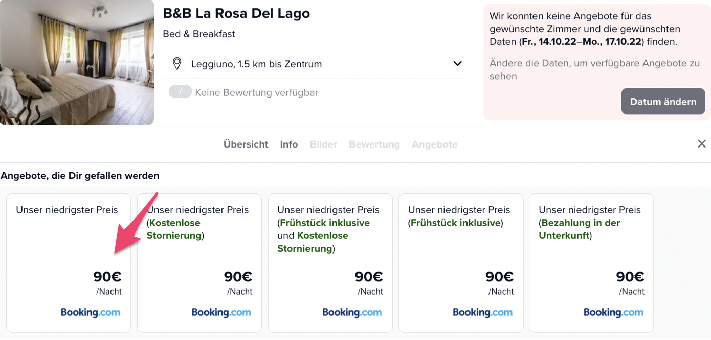 Screenshot Trivago