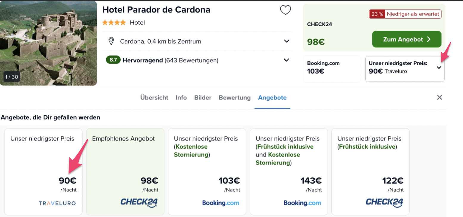 Screenshot Trivago