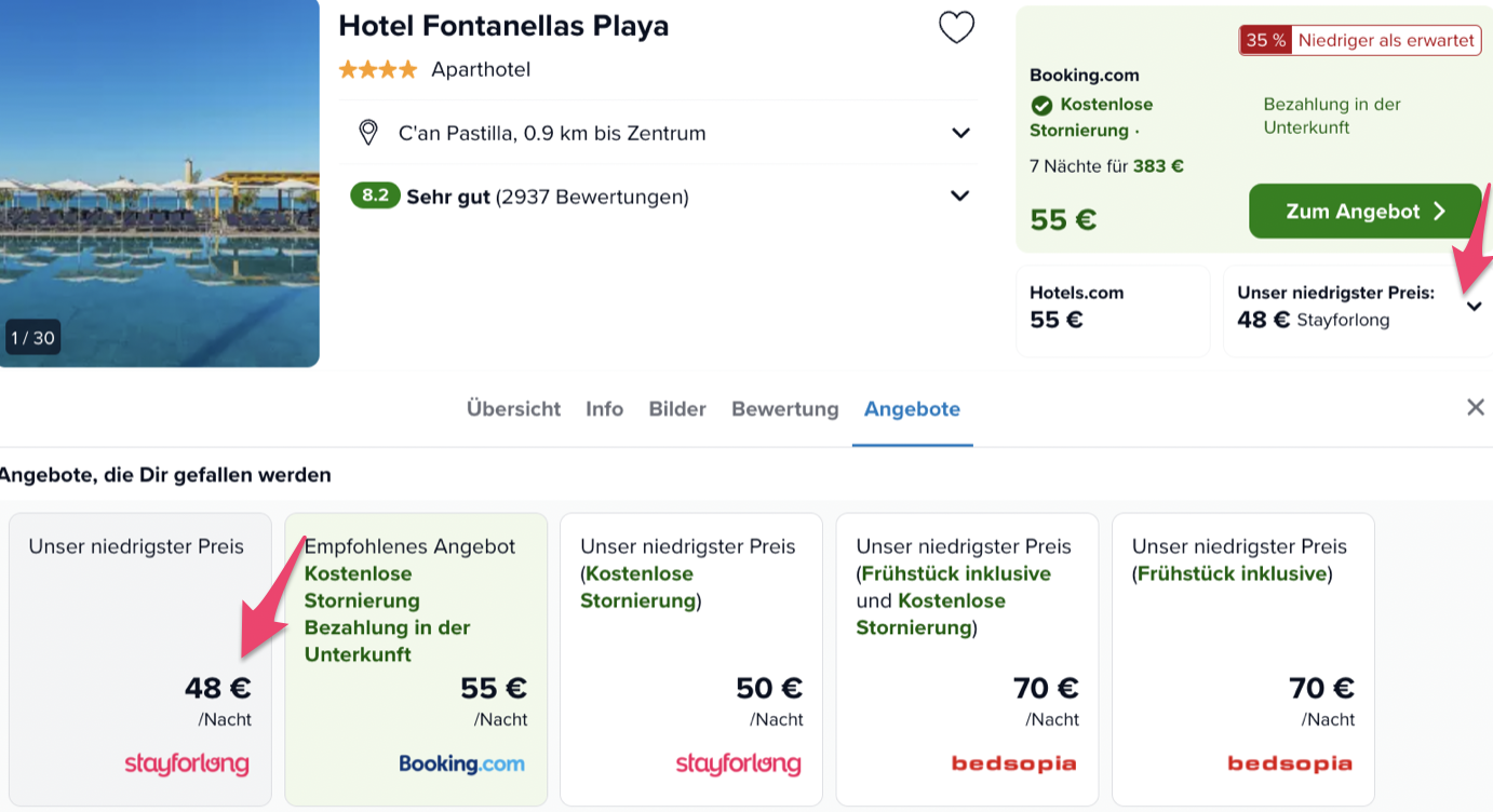 Screenshot Trivago
