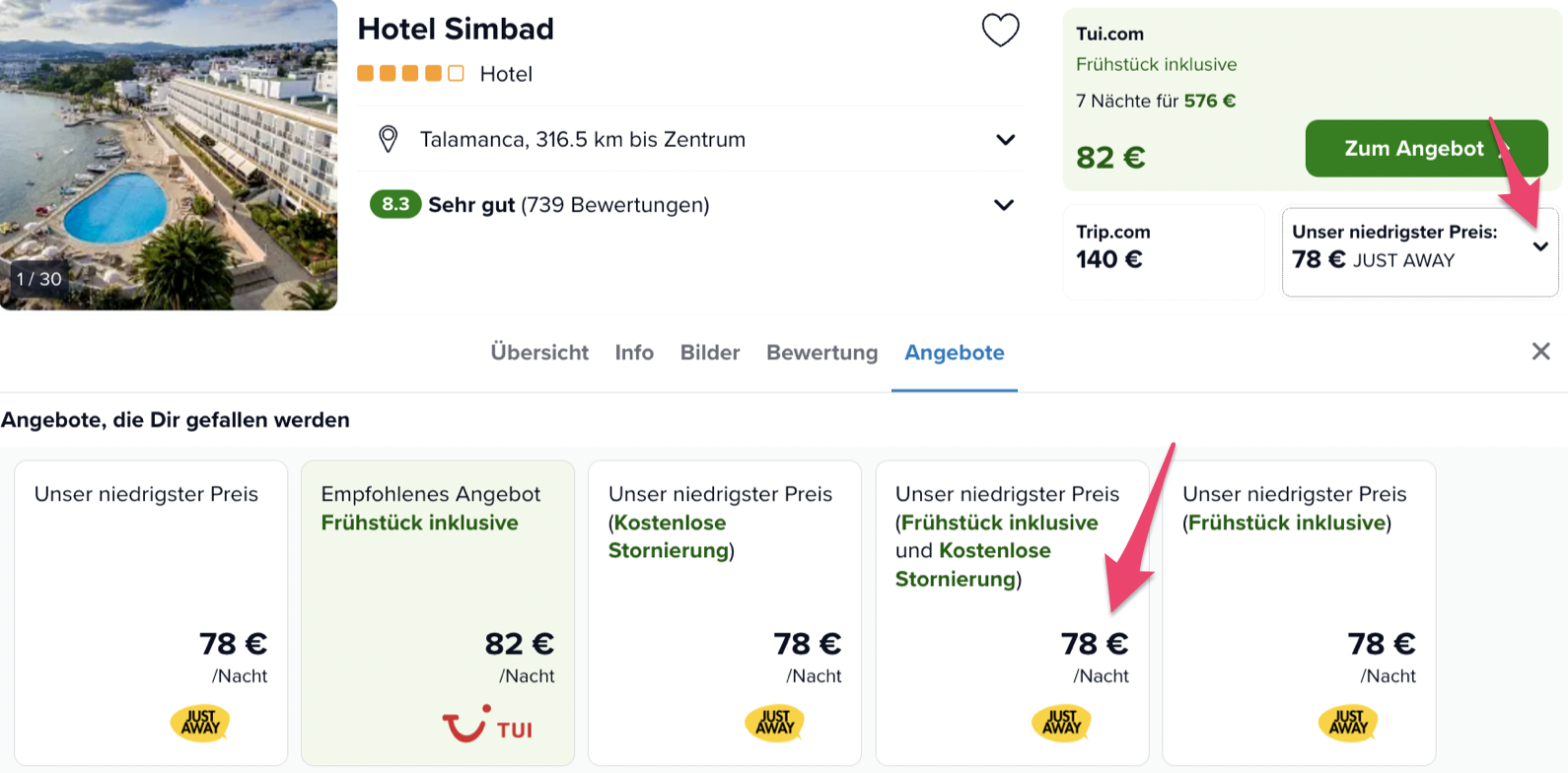 Screenshot Trivago