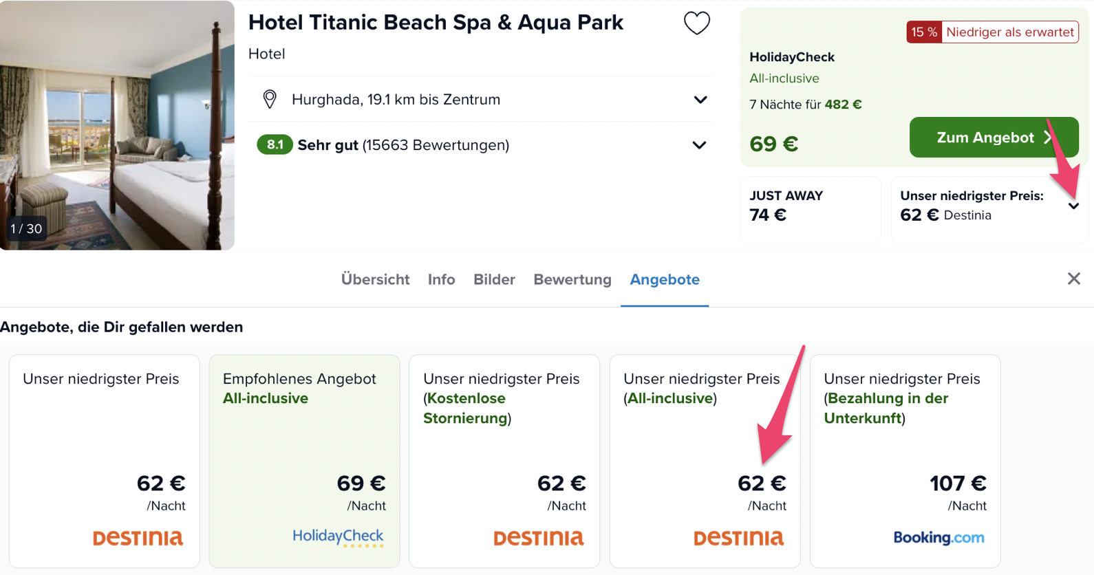 Screenshot Trivago