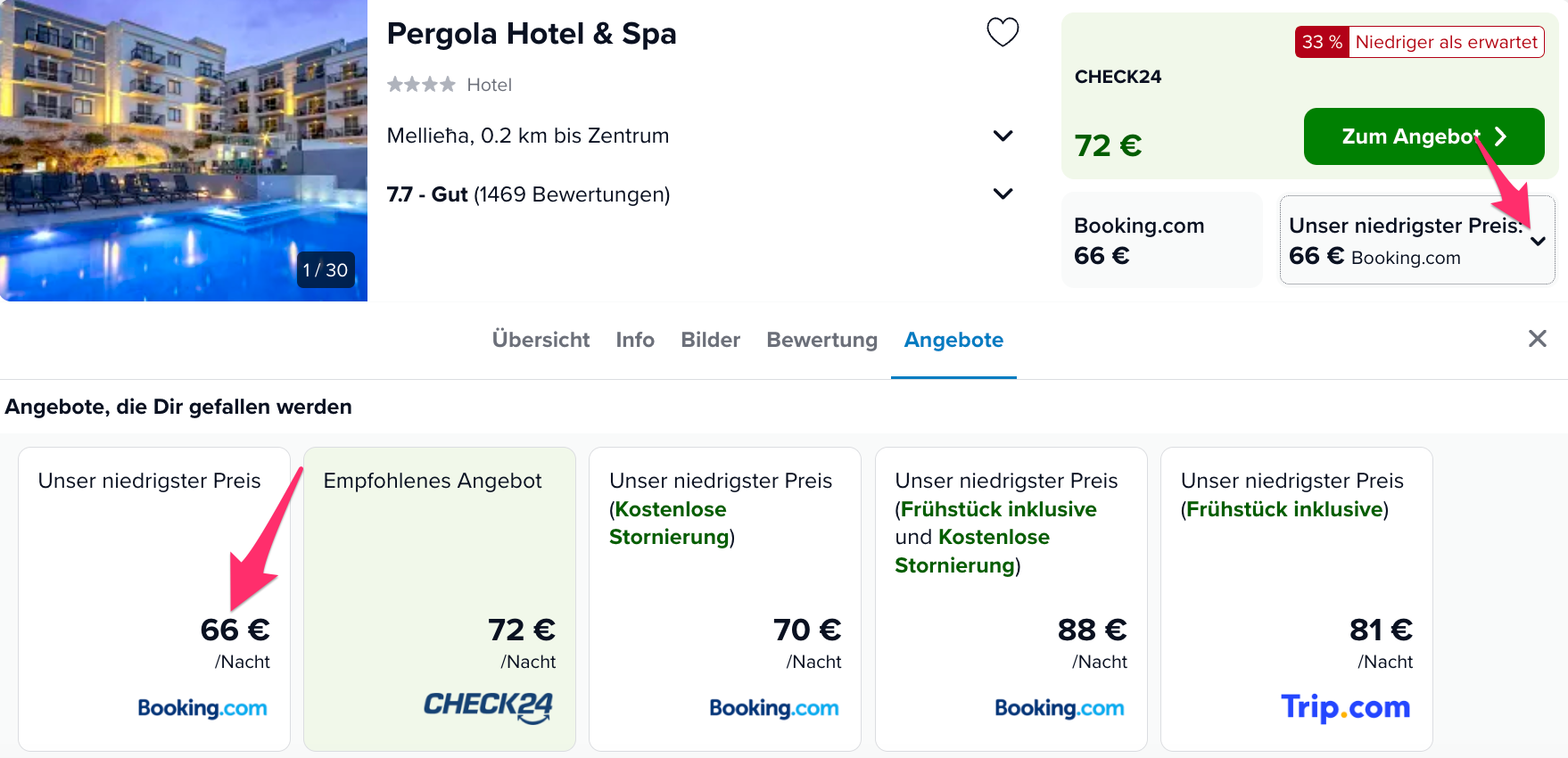 Screenshot Trivago
