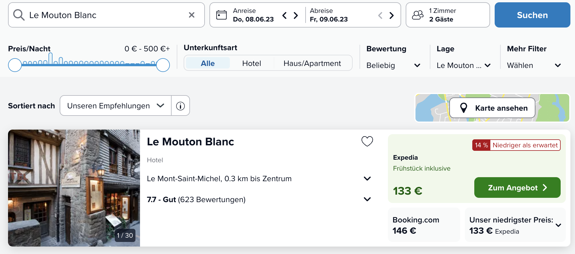 Screenshot Trivago