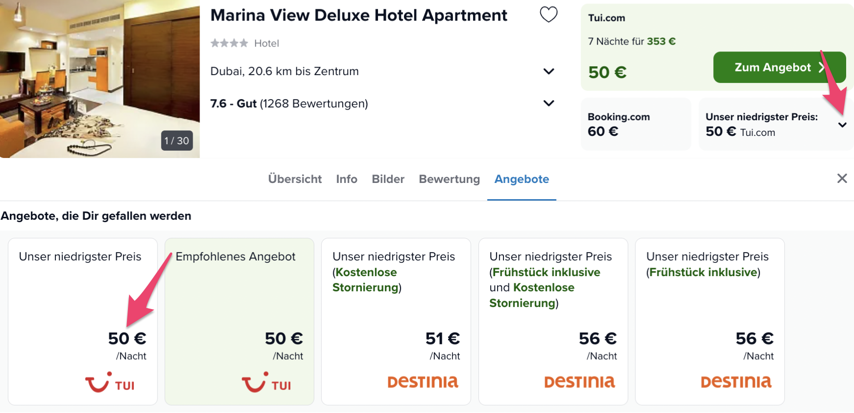 Screenshot Trivago