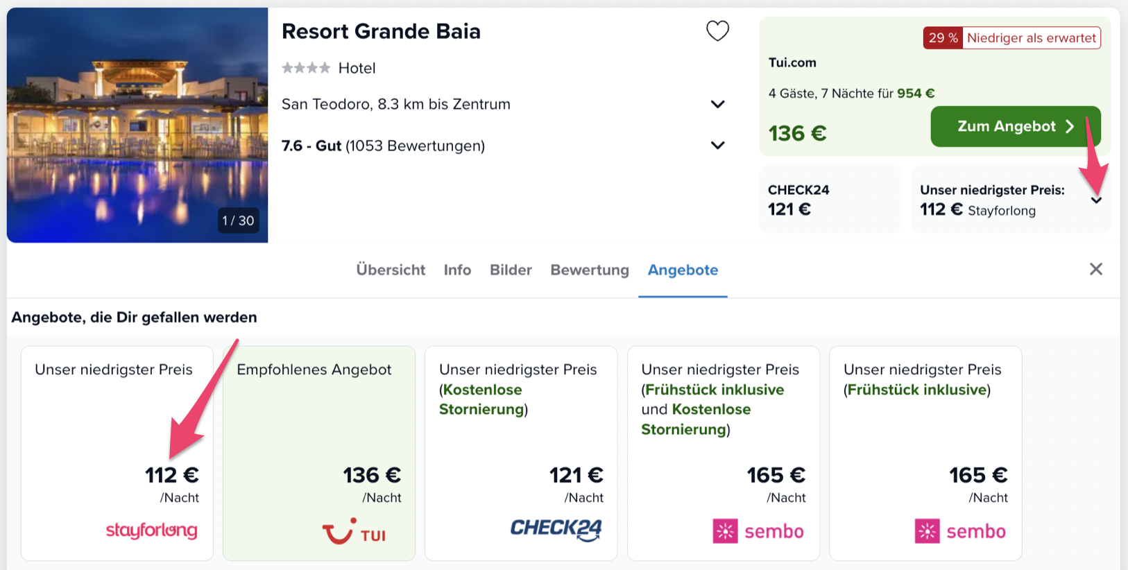 Screenshot Trivago