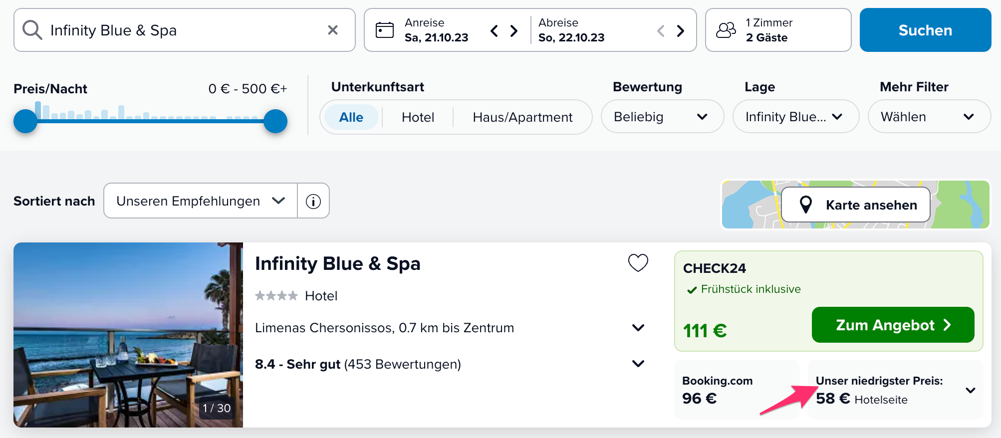 Screenshot Trivago
