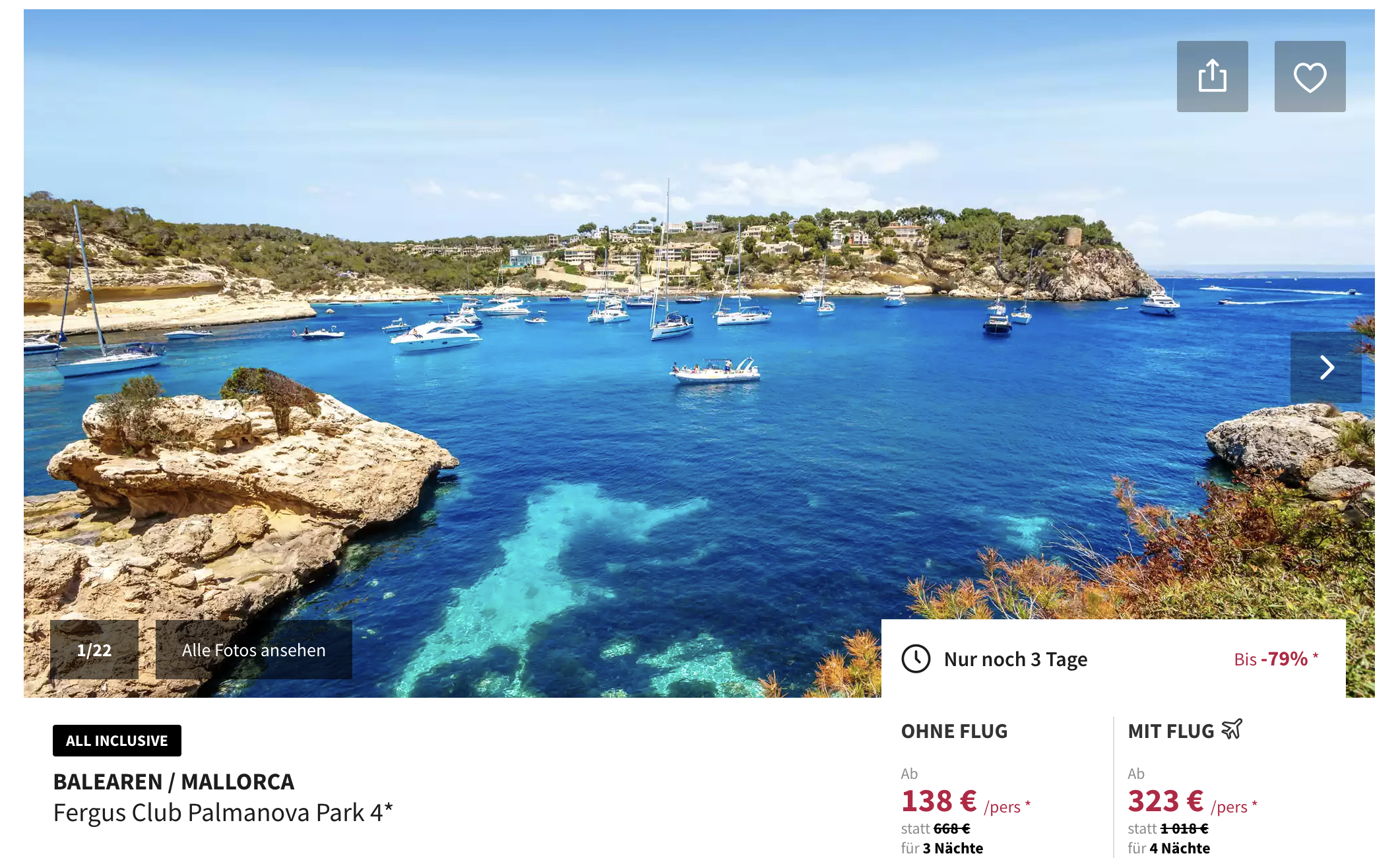 Screenshot Voyage Privé
