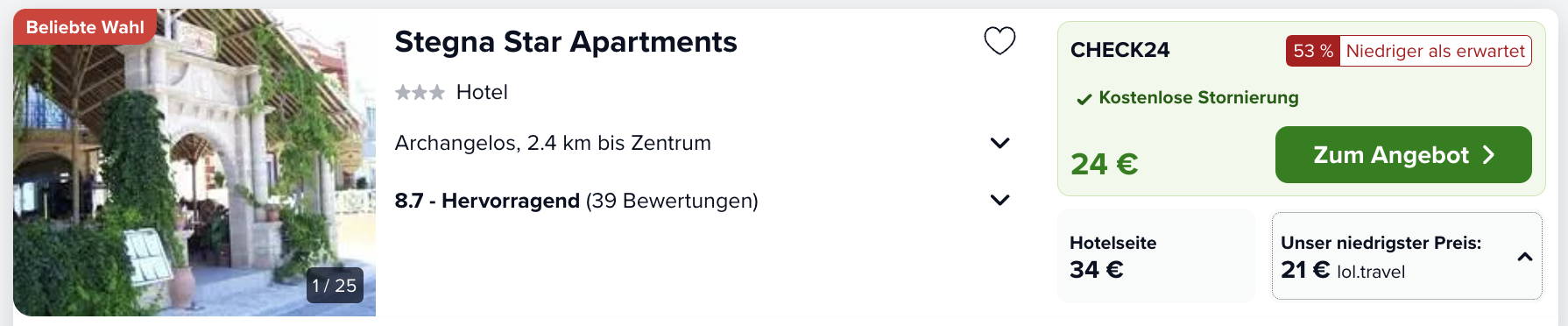 Screenshot Trivago