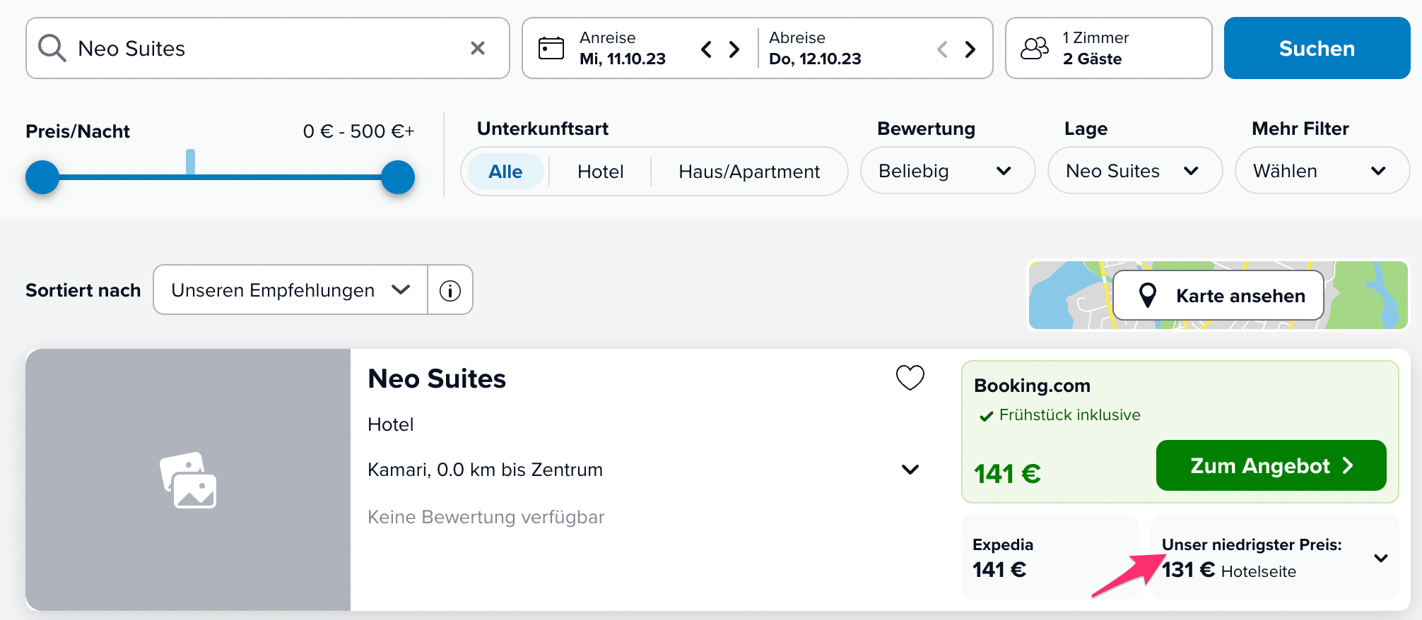 Screenshot Trivago