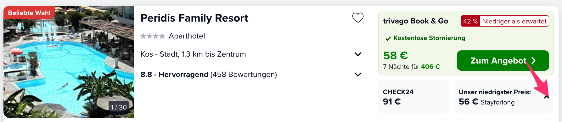 Screenshot Trivago