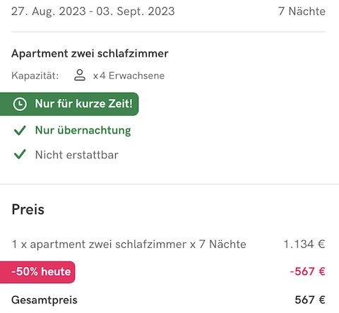 Screenshot Trivago