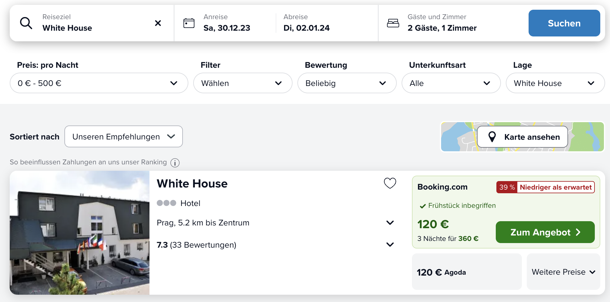 Screenshot Trivago