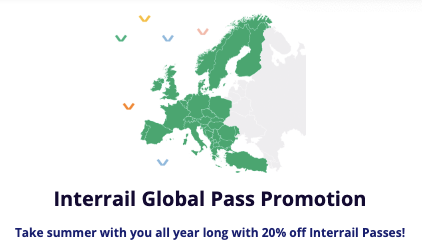 You can currently save 20% on Interrail passes