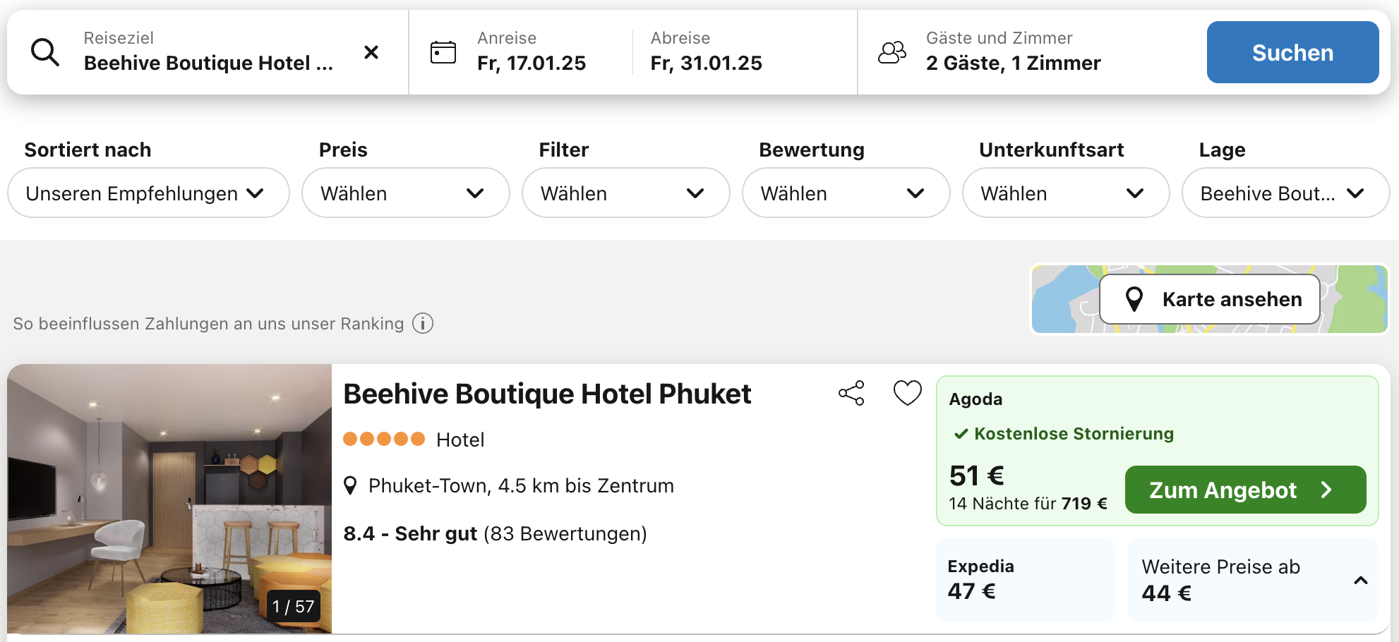 Screenshot Trivago