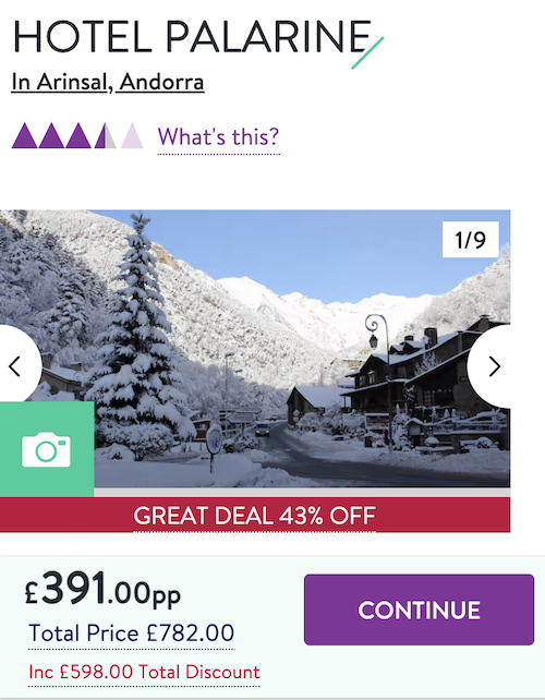 43 OFF 🙌 7night Andorra ski break including ️, half board & lift passes