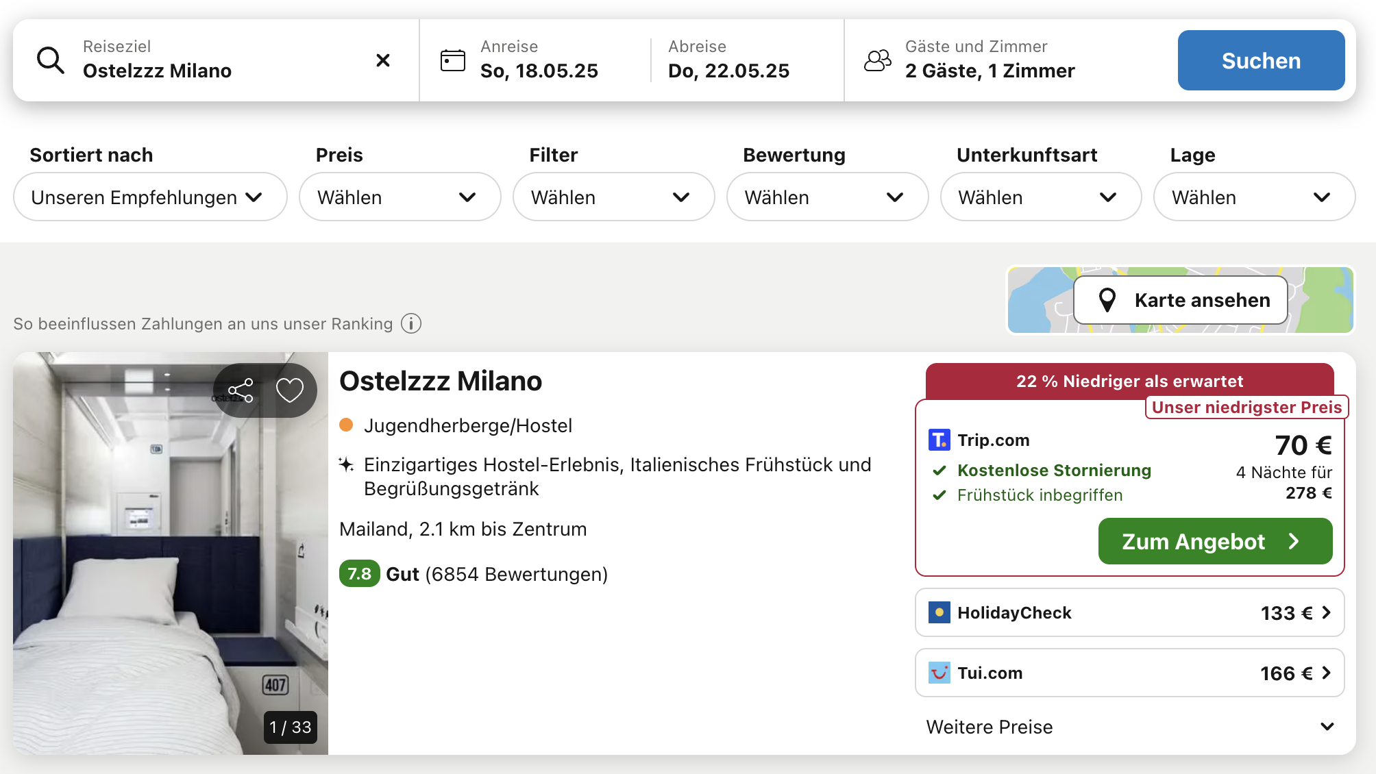 screenshot trivago