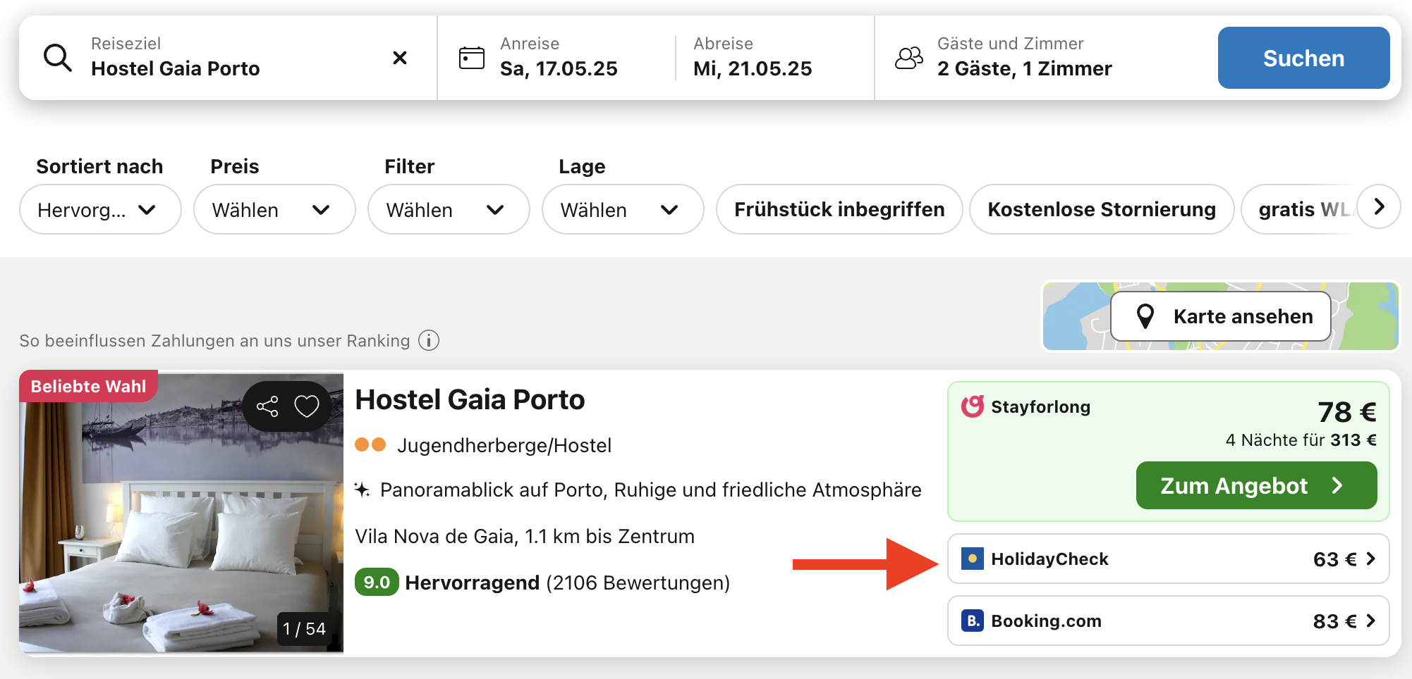 Screenshot Trivago