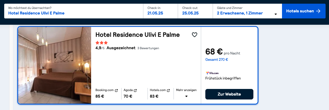 Screenshot SkyScanner