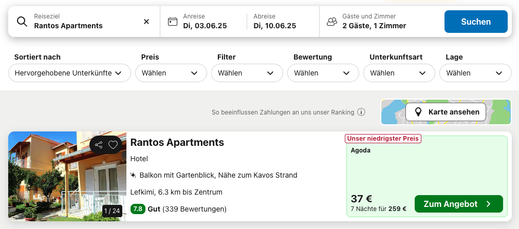 screenshot trivago
