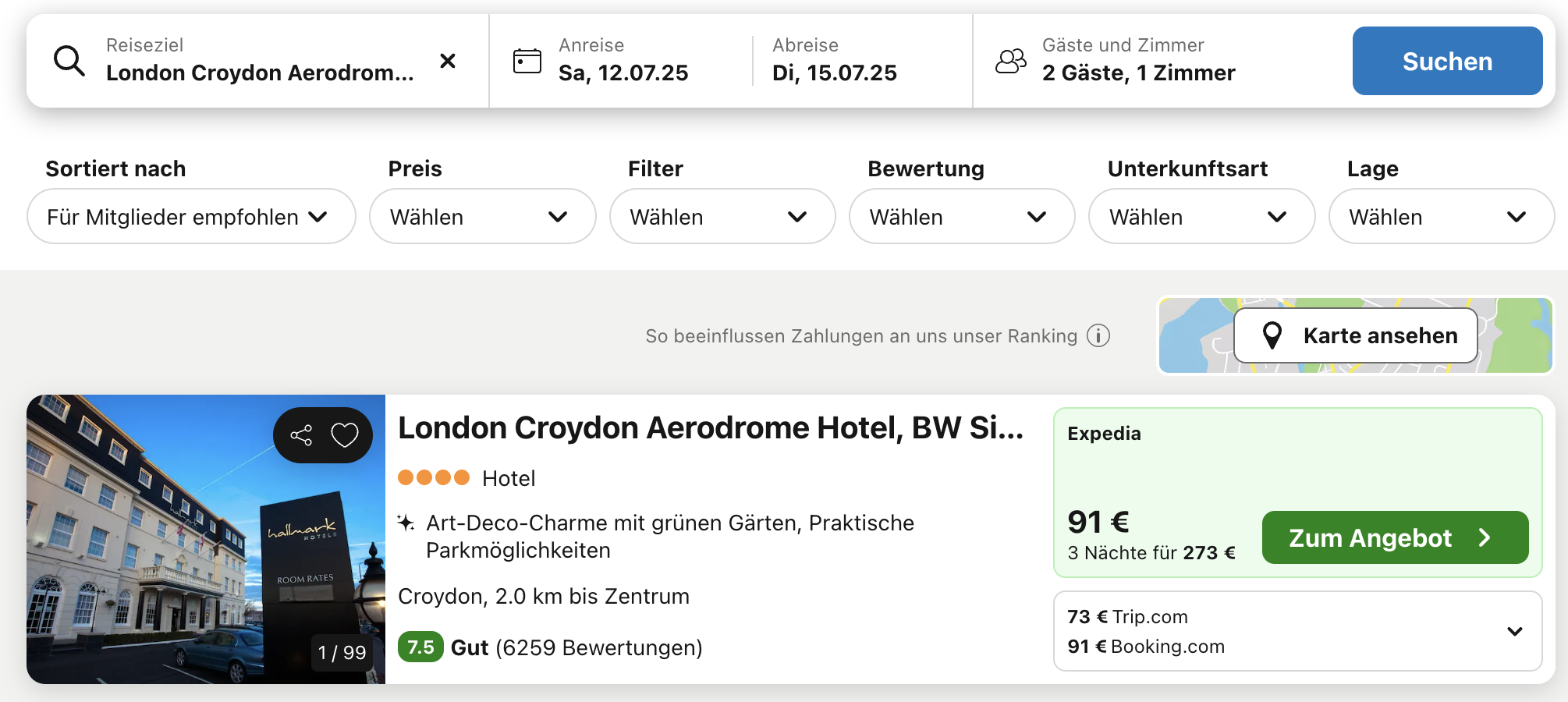 screenshot trivago