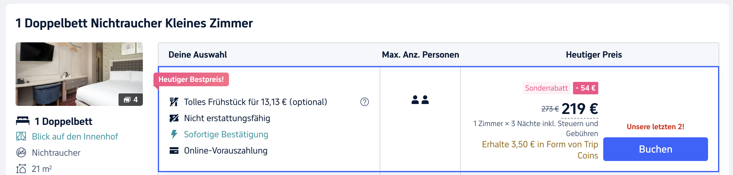 Screenshot Hotelseite