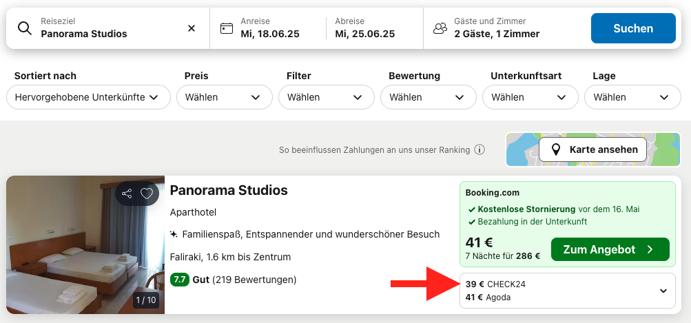 screenshot trivago