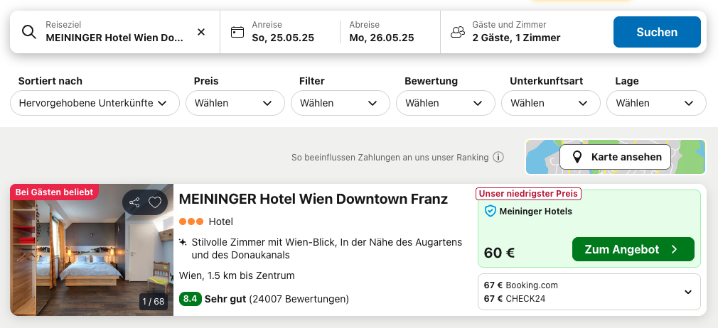 Screenshot Trivago