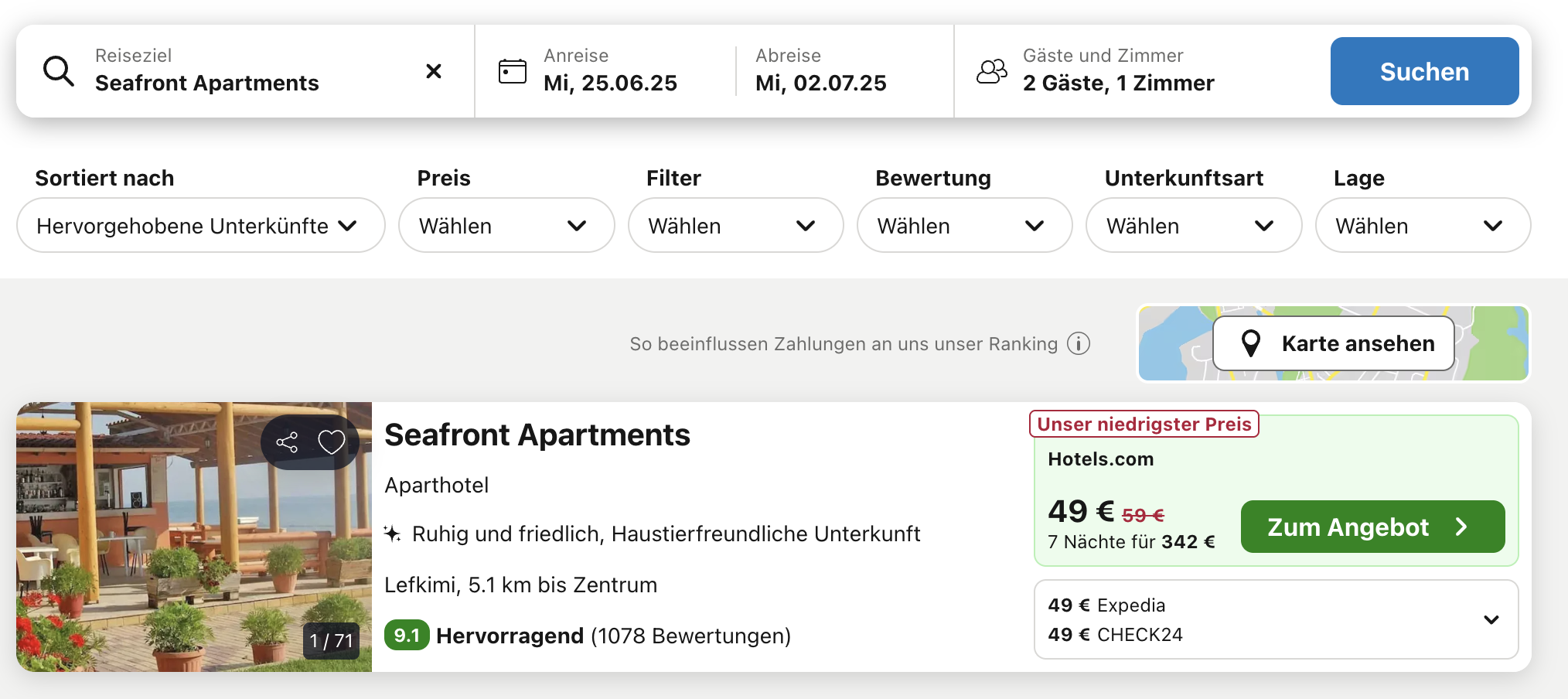 Screenshot Trivago