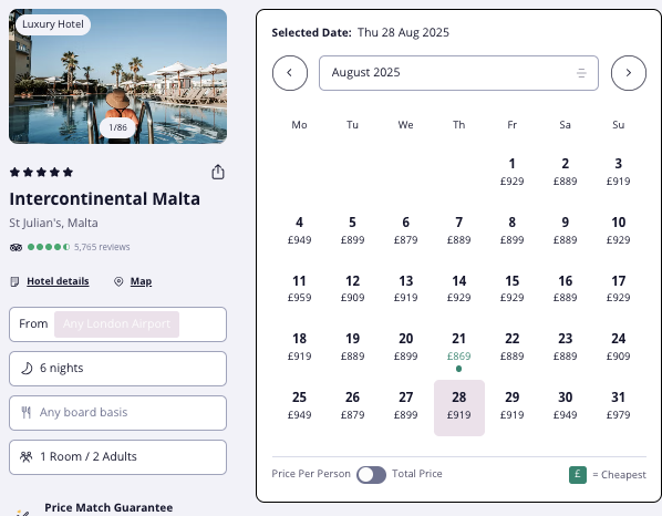 Staying six nights cost the same as 7 - so you're getting a night for free! 