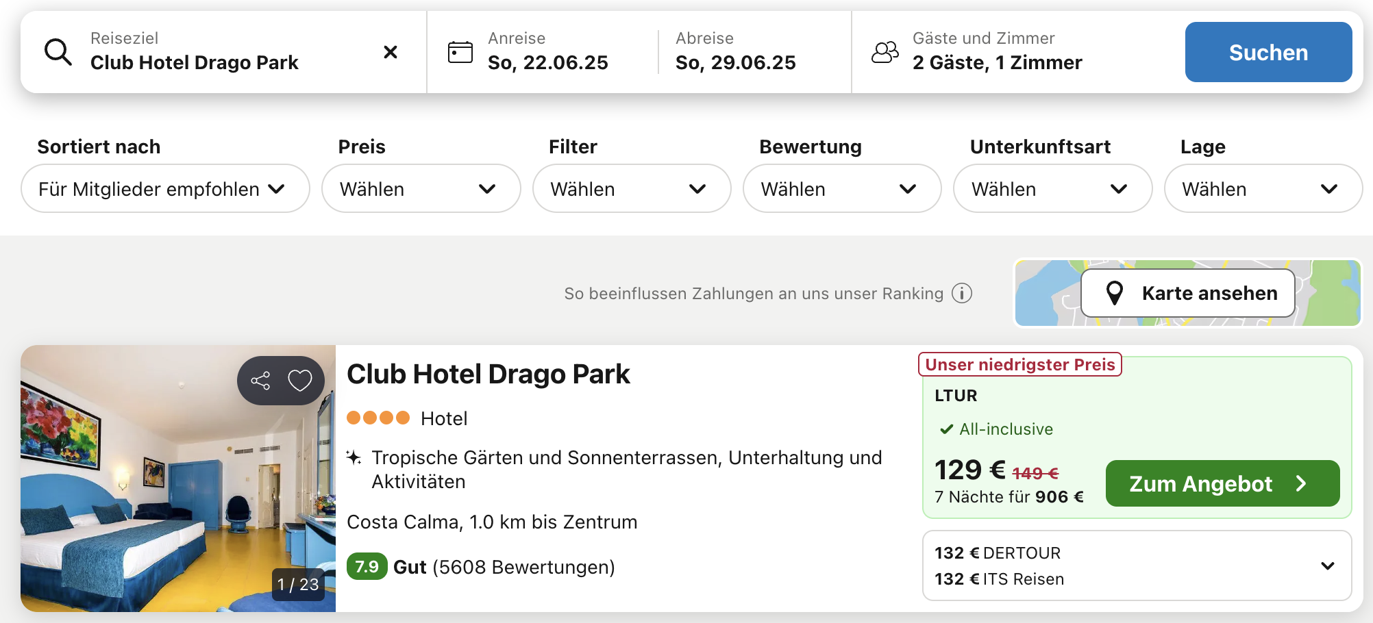 Screenshot Trivago
