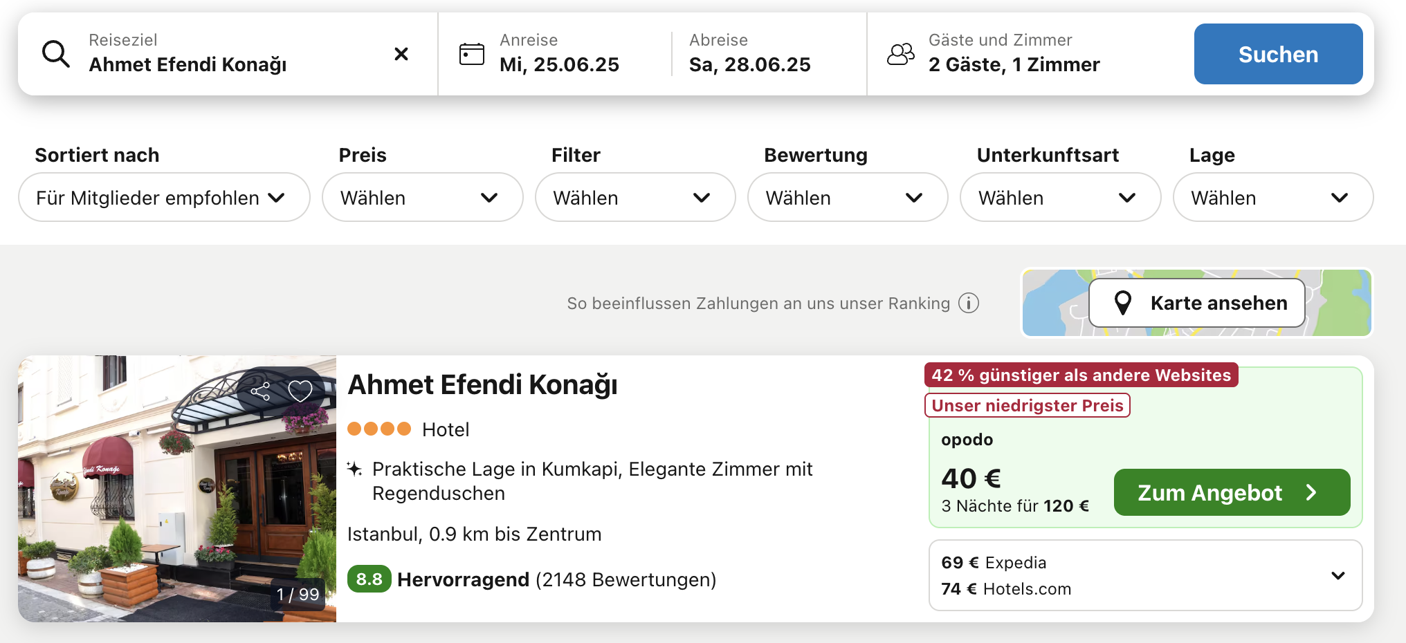 Screenshot Trivago