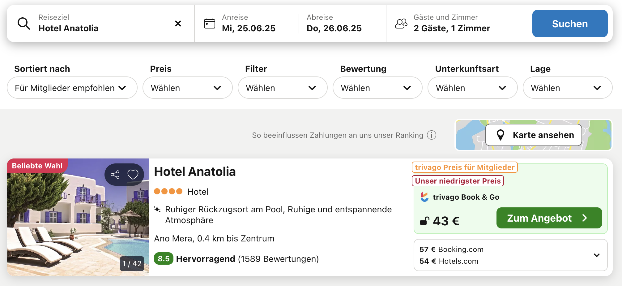 Screenshot Trivago
