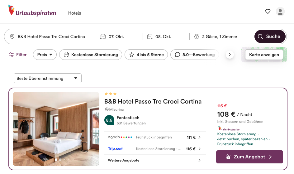 Screenshot Trivago