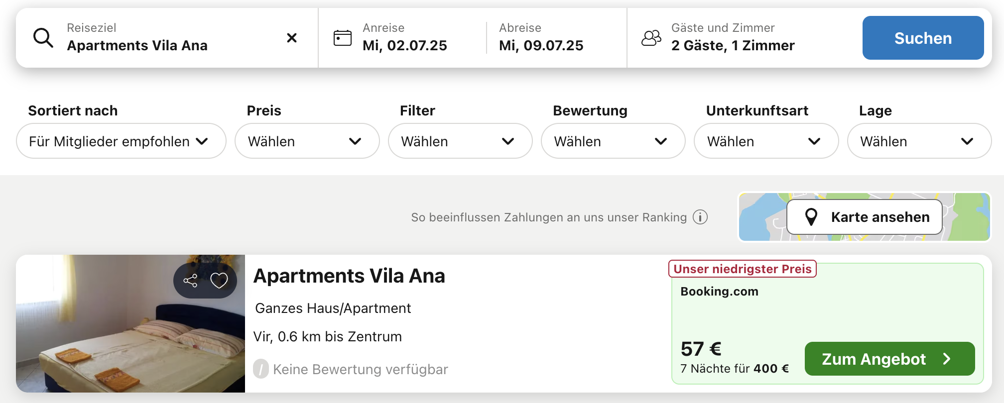 Screenshot Trivago