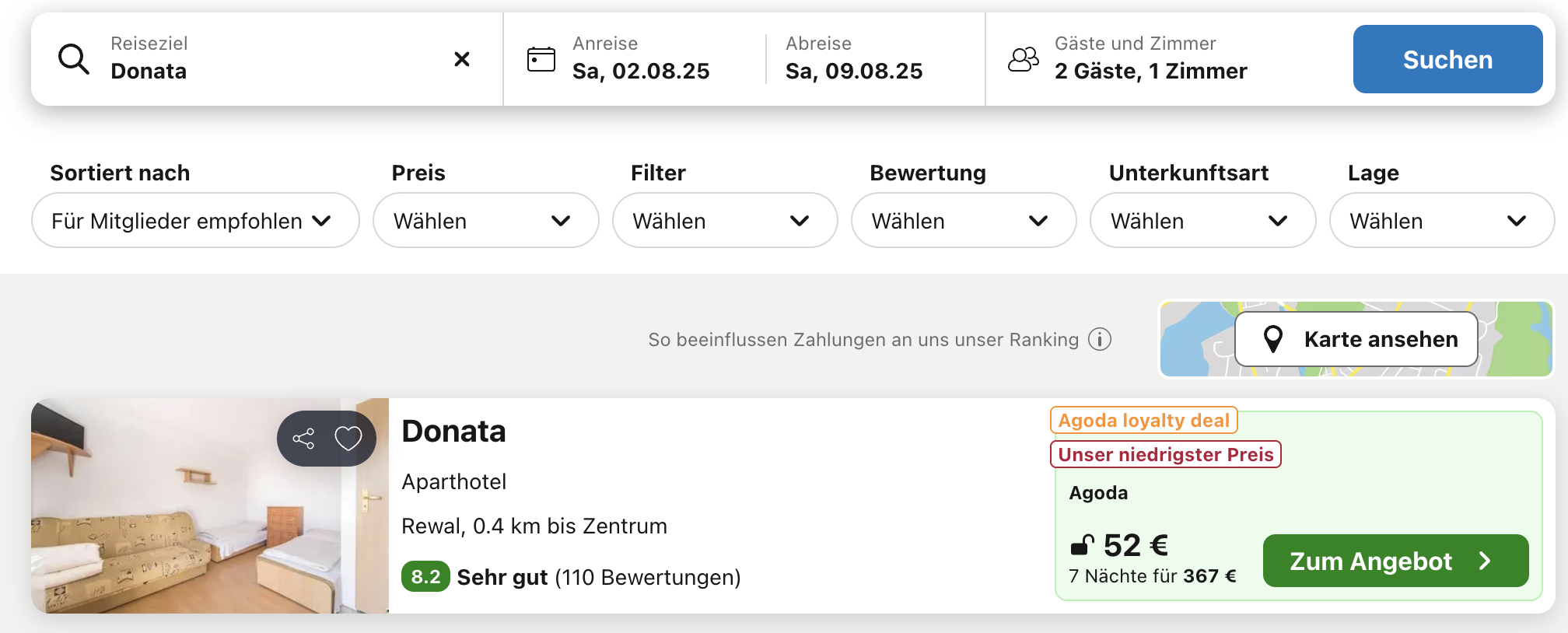 Screenshot Trivago