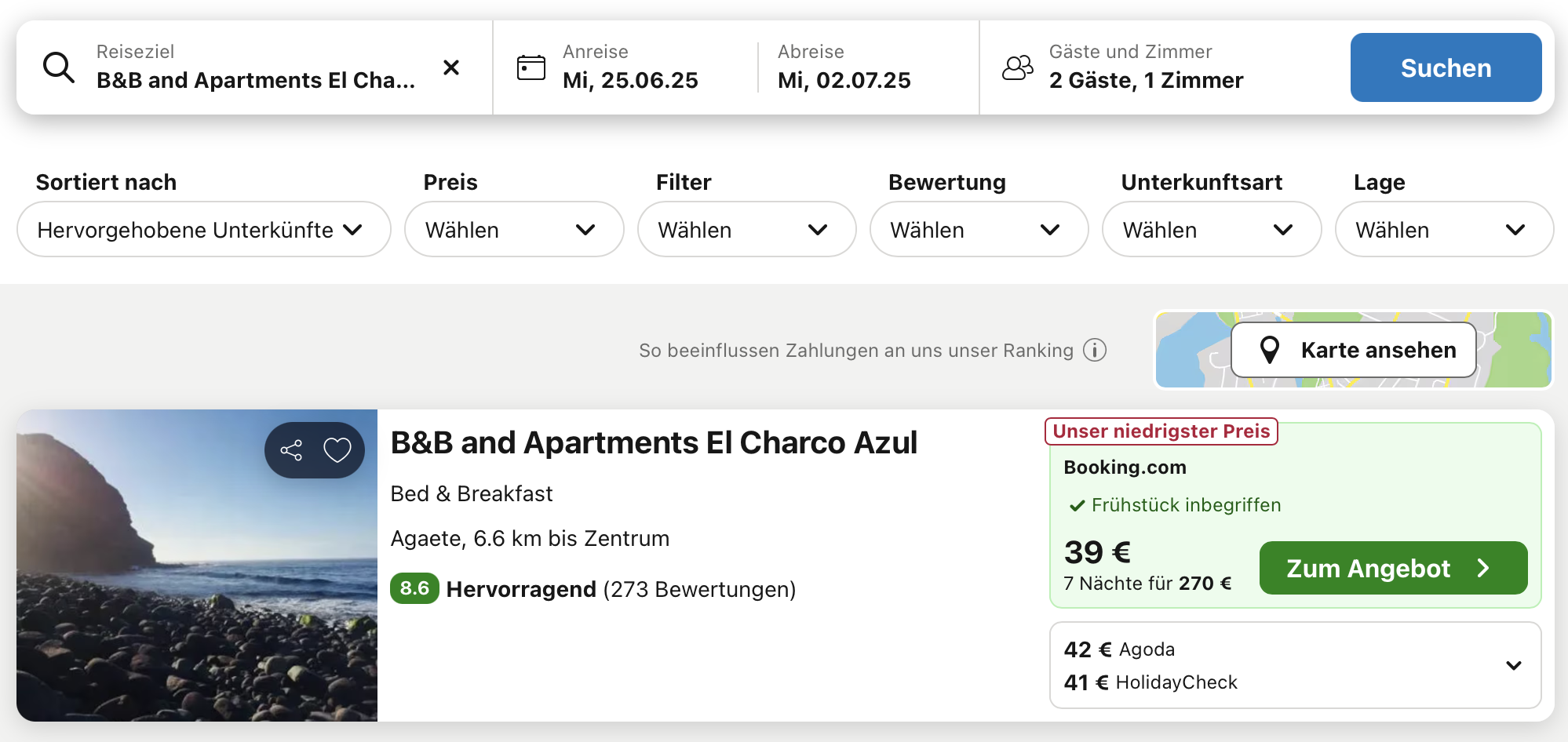 Screenshot Trivago