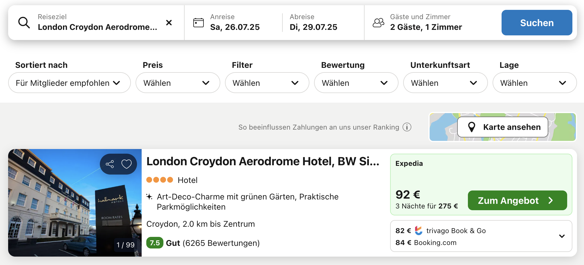 screenshot trivago