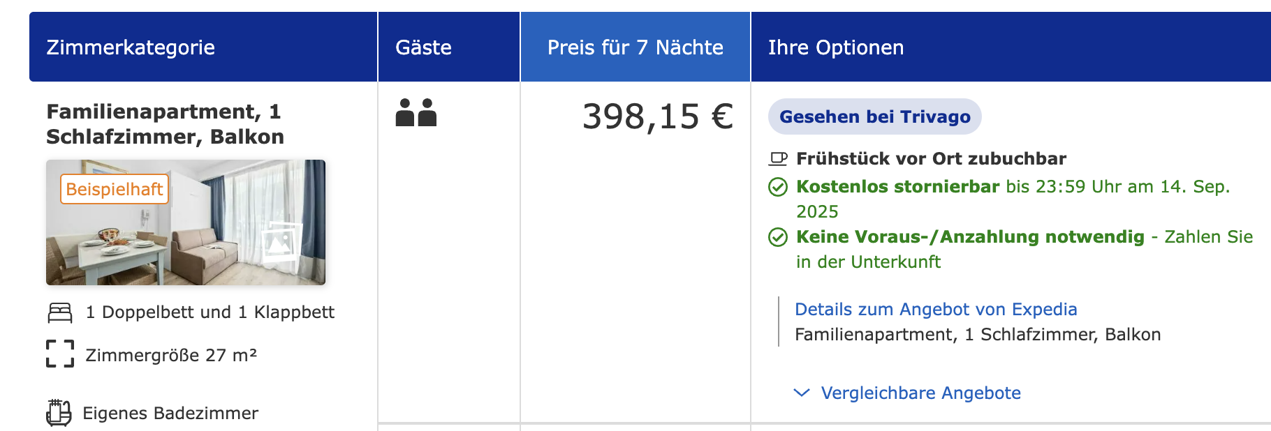 Screenshot Trivago