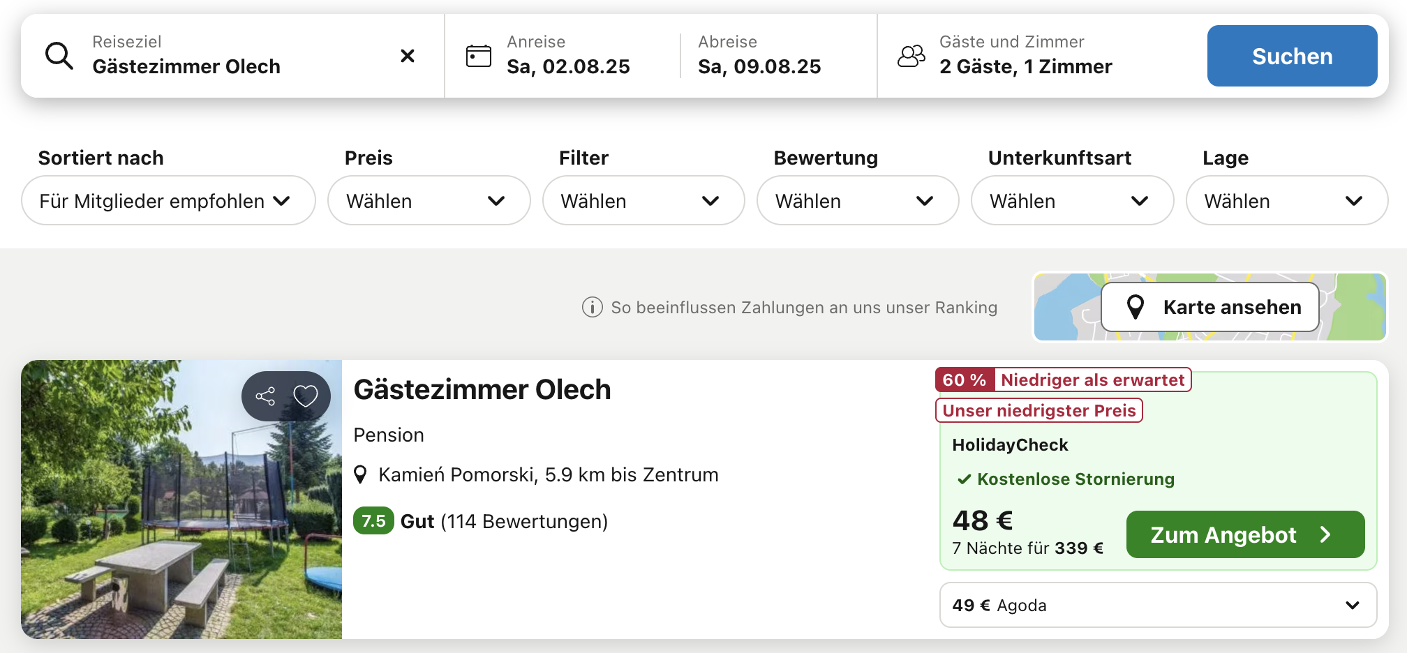 Screenshot Trivago