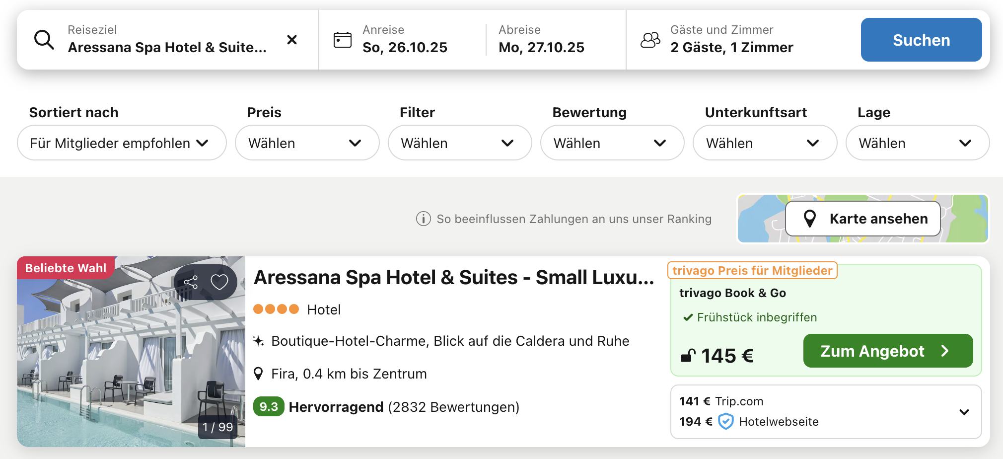 Screenshot Trivago