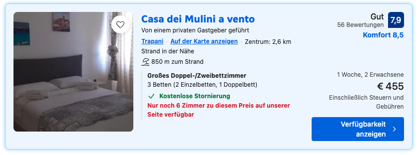 Screenshot Booking