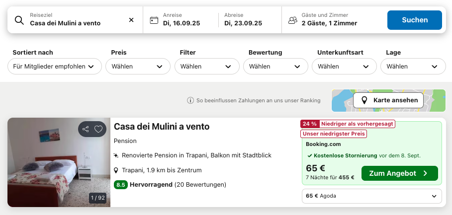 Screenshot Trivago