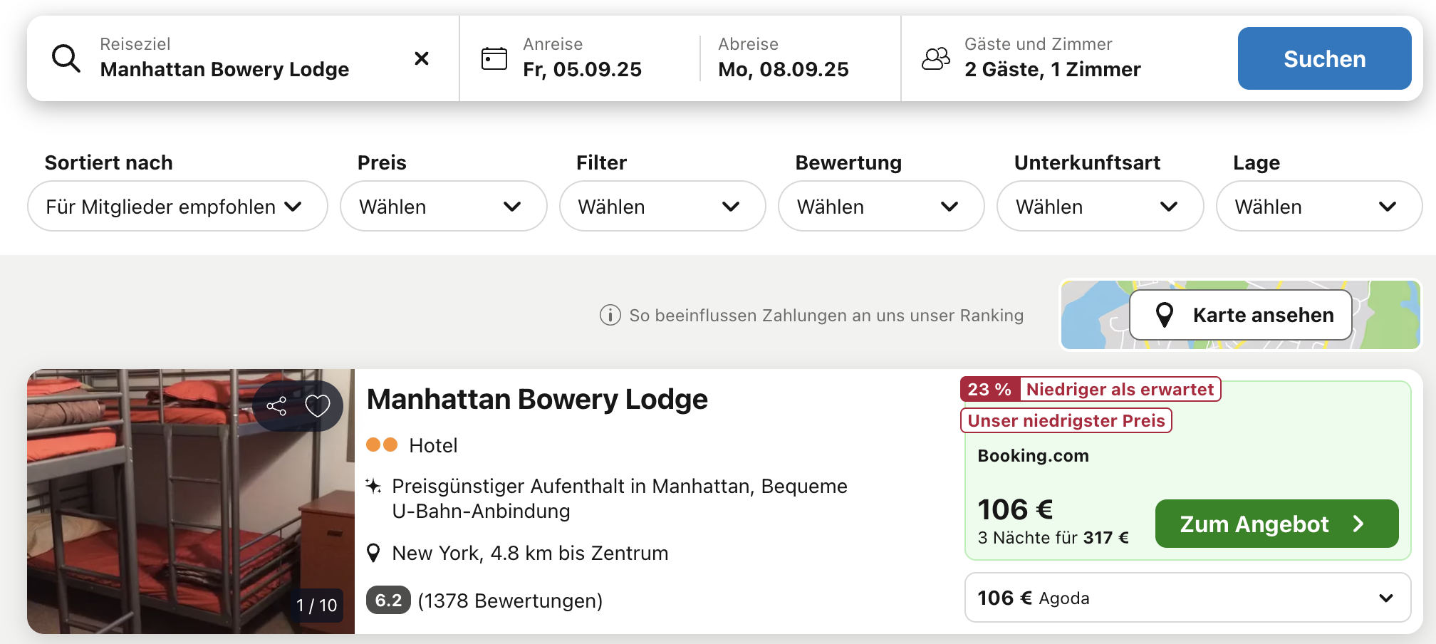 Screenshot Trivago