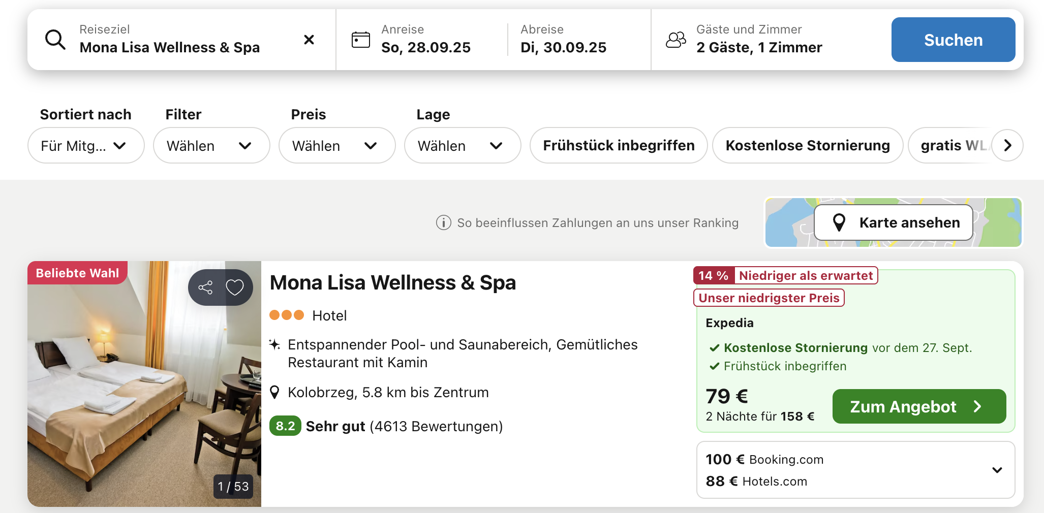 Screenshot Trivago