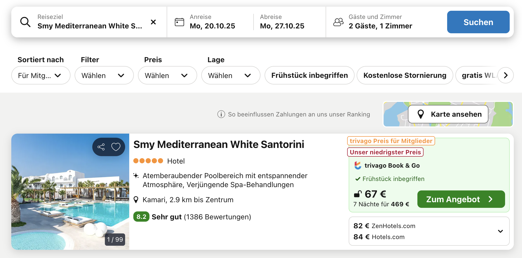 Screenshot Trivago